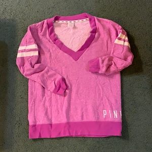 Victoria Secret Pink Purple V Neck Sweatshirt Tunic Size M